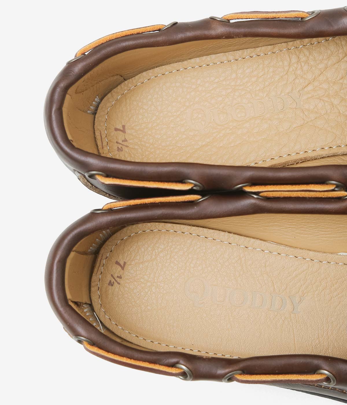 QUODDY TRAIL MOCCASIN ''CANOE SHOES(COMFORT LUG SOLE)'' (BROWN LEATHER)