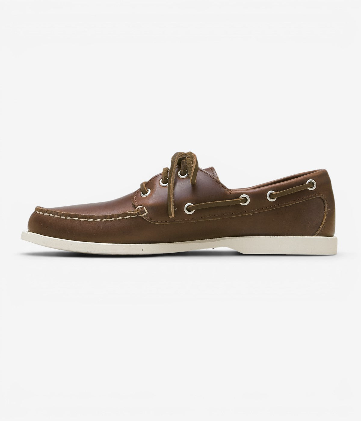 QUODDY TRAIL MOCCASIN ''HEAD BOAT SHOE(WHITE BOAT SOLE)'' (BROWN LEATHER)