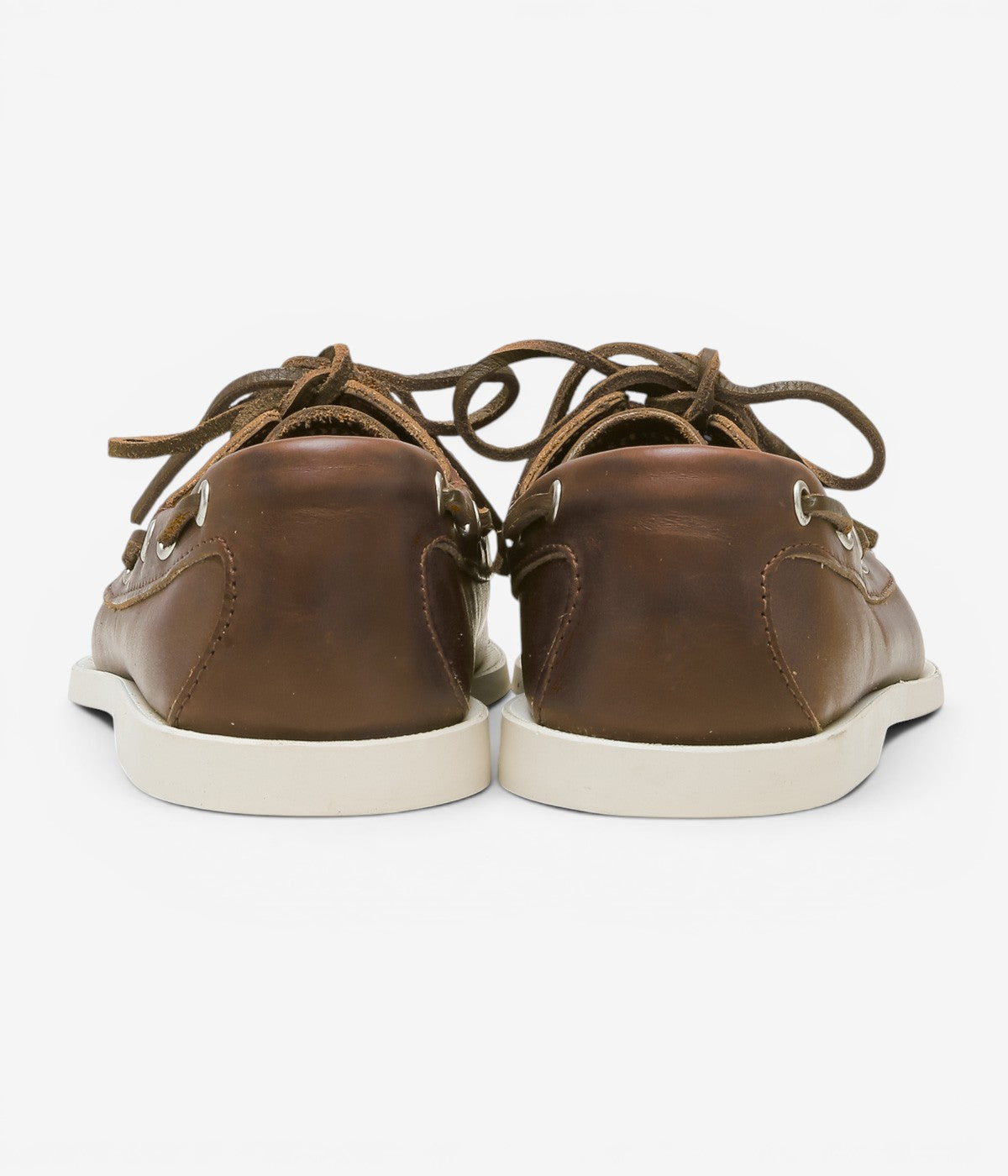 QUODDY TRAIL MOCCASIN ''HEAD BOAT SHOE(WHITE BOAT SOLE)'' (BROWN LEATHER)