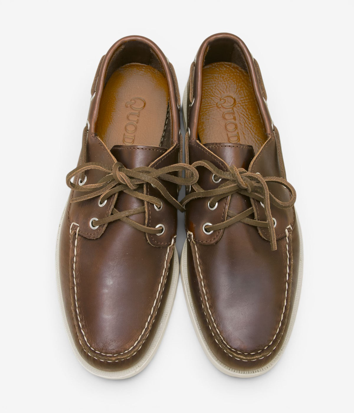 QUODDY TRAIL MOCCASIN ''HEAD BOAT SHOE(WHITE BOAT SOLE)'' (BROWN LEATHER)