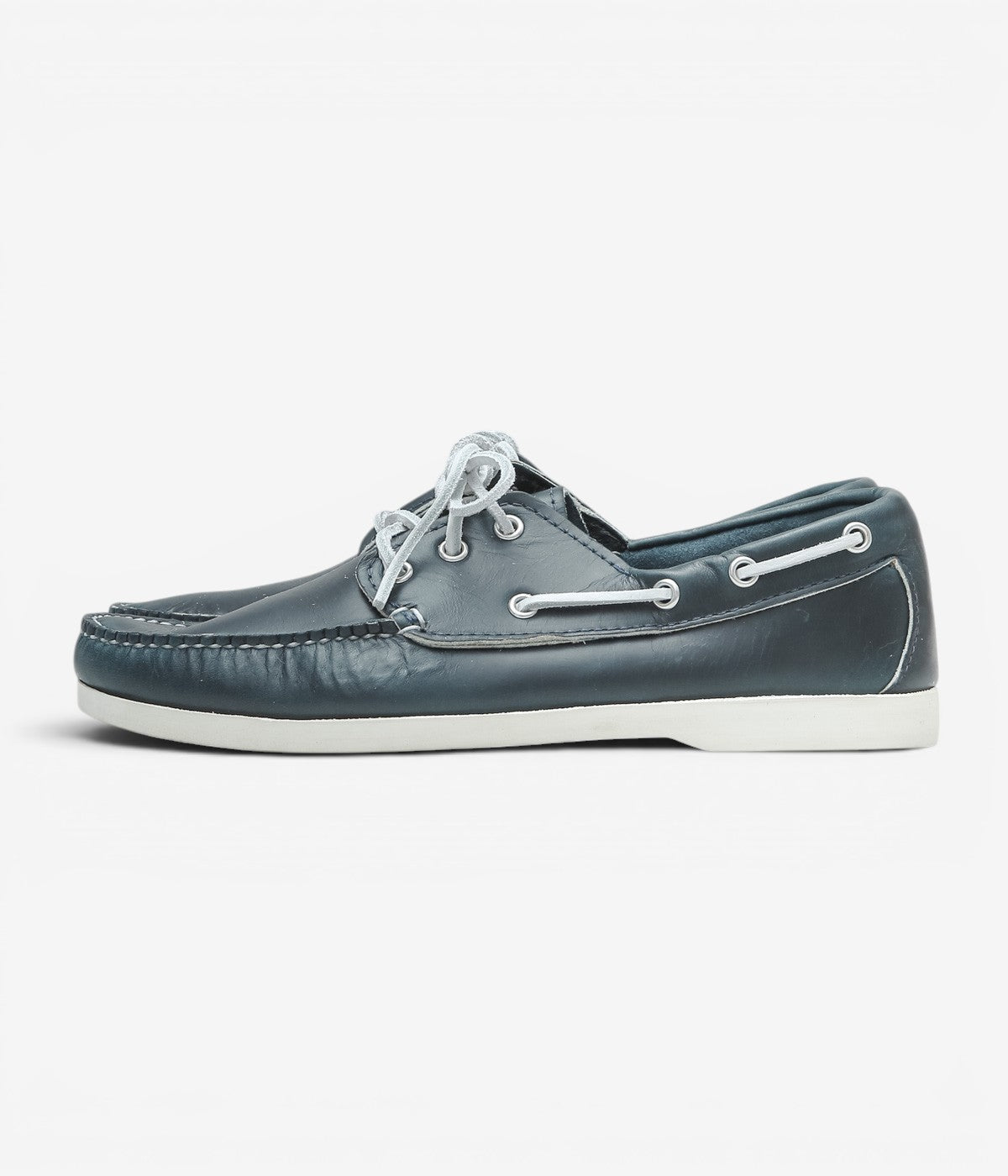 QUODDY TRAIL MOCCASIN ''HEAD BOAT SHOE(WHITE BOAT SOLE)'' (NAVY LEATHER)