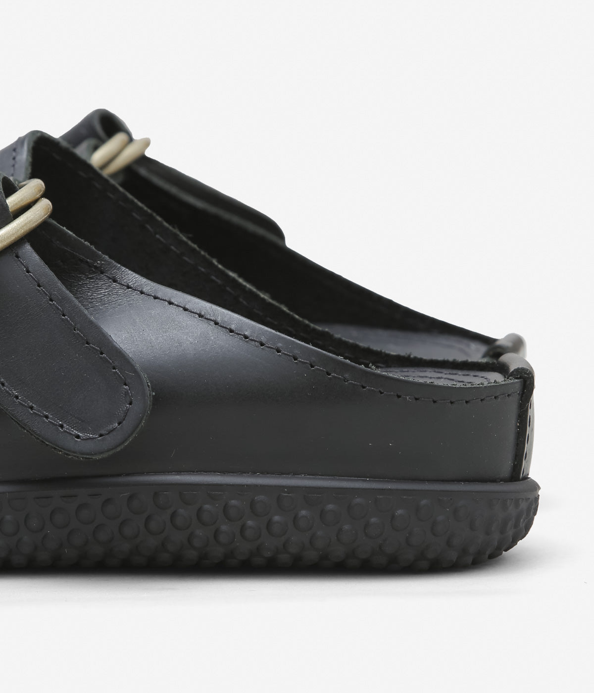 QUODDY TRAIL MOCCASIN "LEWISTON SANDAL" (BLACK LEATHER)