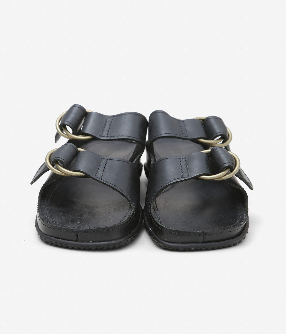 QUODDY TRAIL MOCCASIN "LEWISTON SANDAL" (BLACK LEATHER)