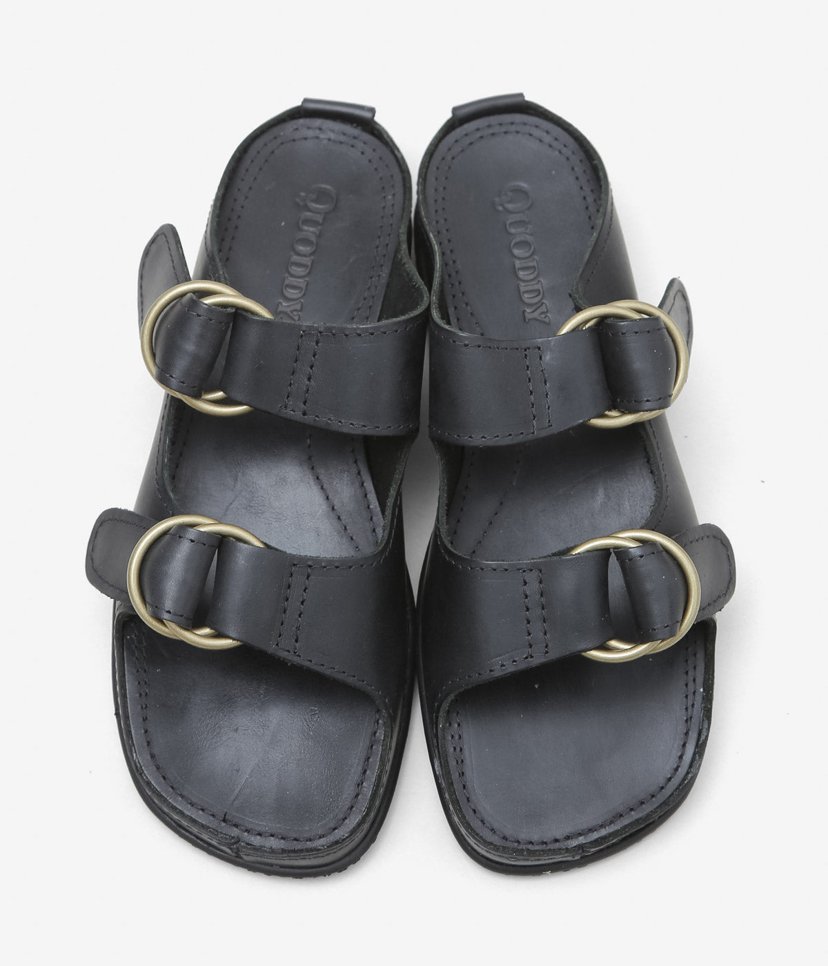 QUODDY TRAIL MOCCASIN "LEWISTON SANDAL" (BLACK LEATHER)
