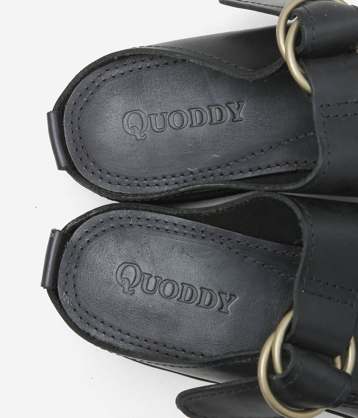 QUODDY TRAIL MOCCASIN "LEWISTON SANDAL" (BLACK LEATHER)