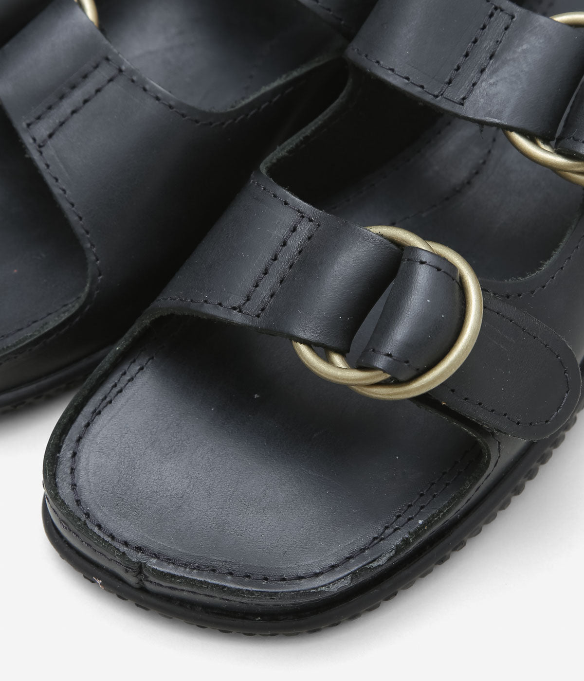 QUODDY TRAIL MOCCASIN "LEWISTON SANDAL" (BLACK LEATHER)
