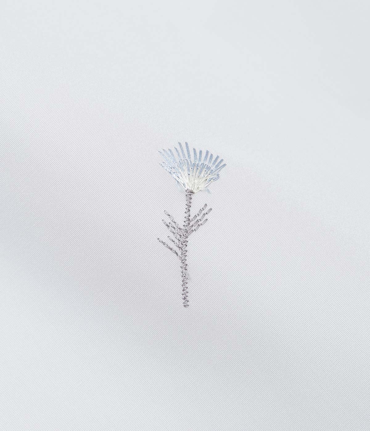 RIER ''JUPON'' (LIGHT GREY FLOWERS POPELINE)