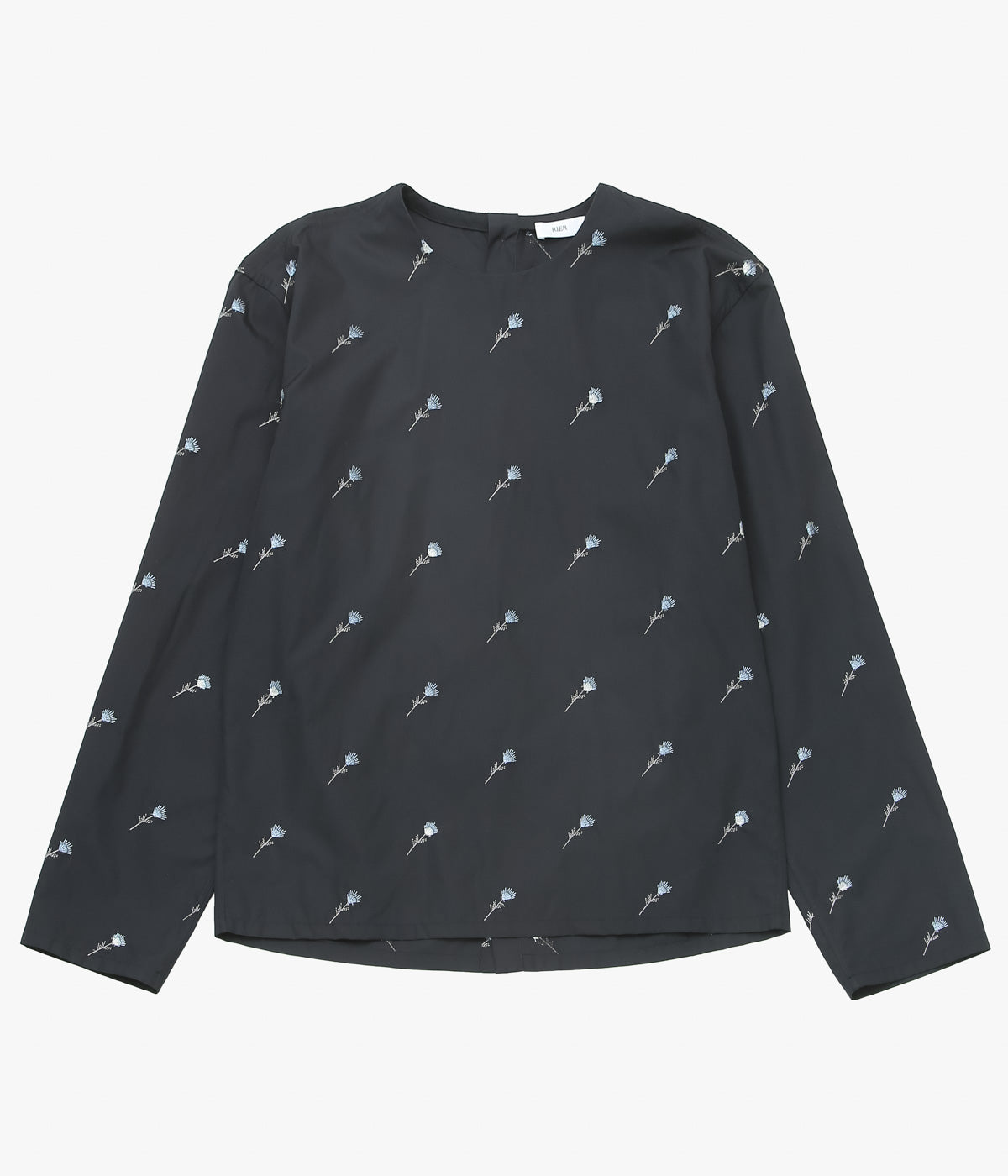 RIER ''TOP'' (BLACK FLOWERS POPELINE)