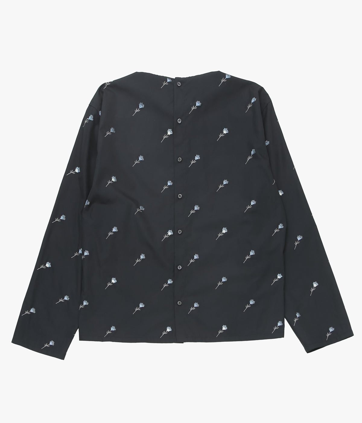 RIER ''TOP'' (BLACK FLOWERS POPELINE)