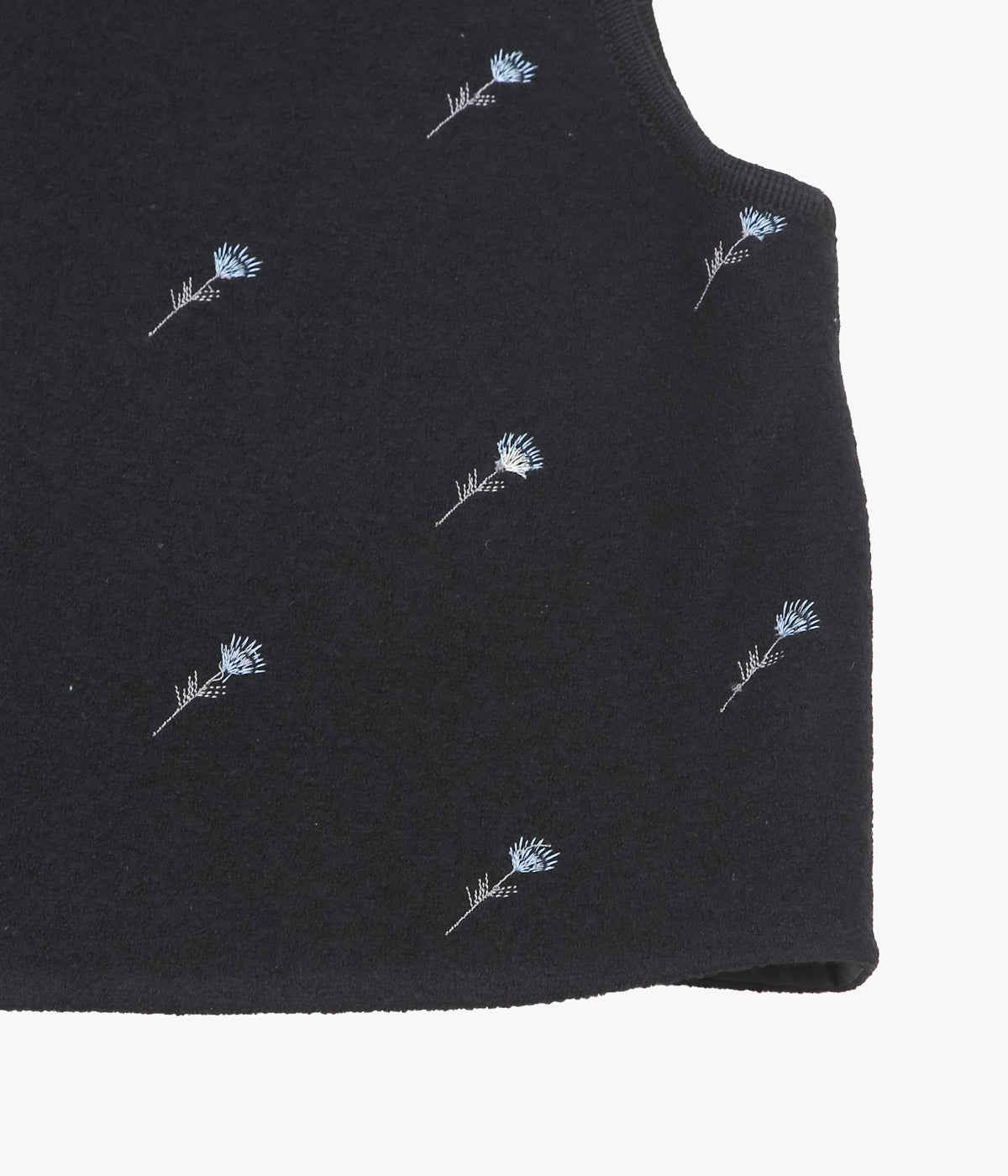 RIER ''WALKER GILET UTILITY'' (BLACK FLOWERS FELTED)