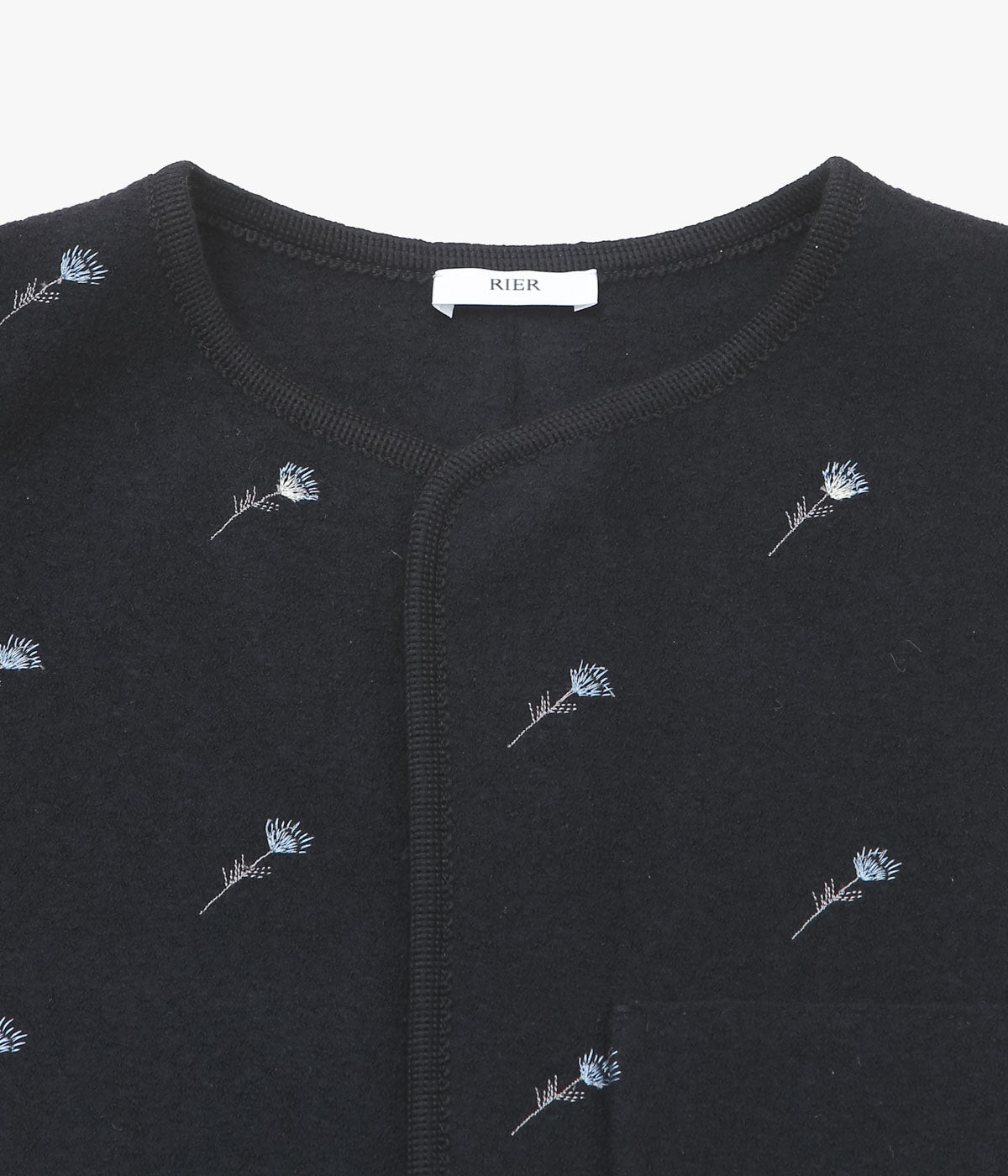 RIER ''WALKER GILET UTILITY'' (BLACK FLOWERS FELTED)