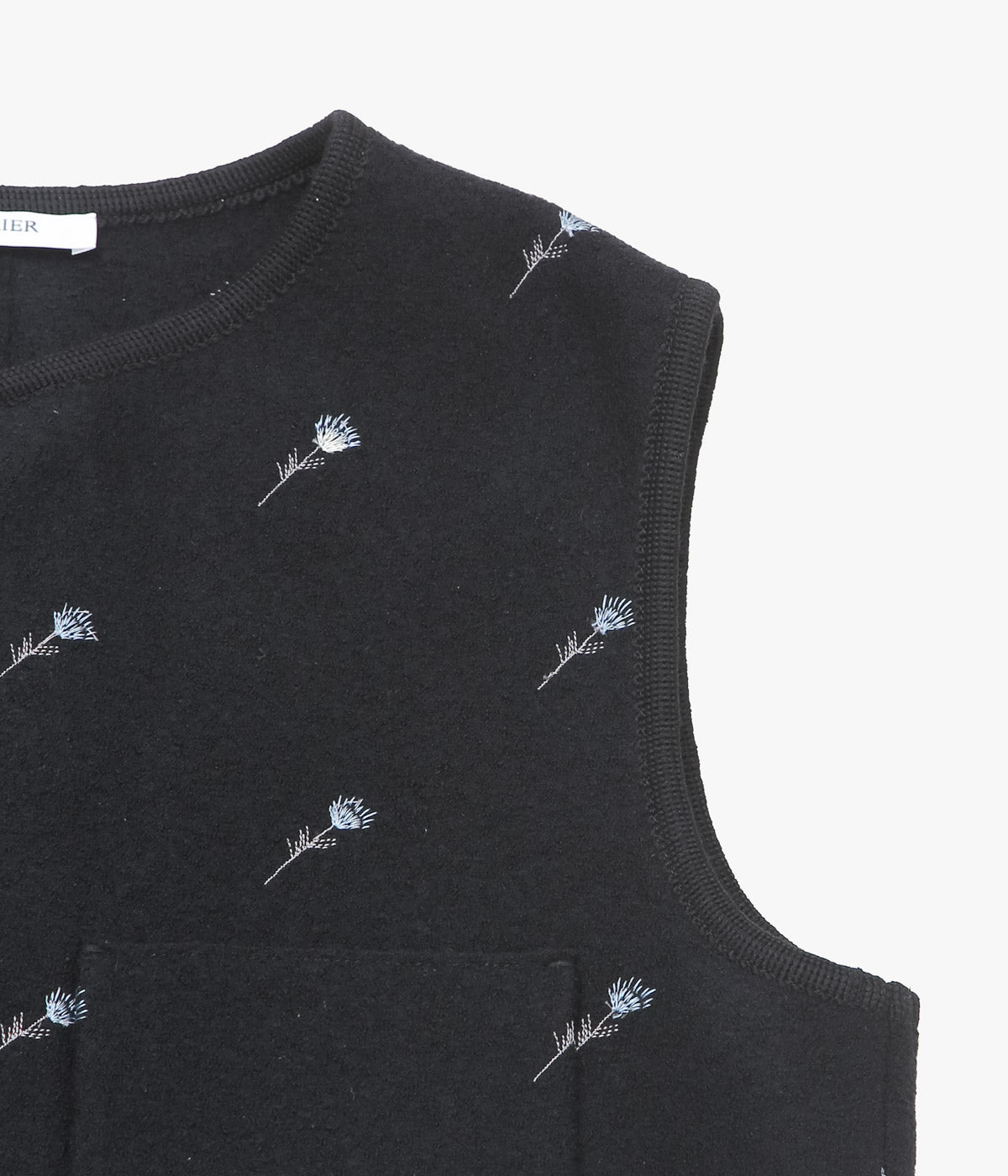 RIER ''WALKER GILET UTILITY'' (BLACK FLOWERS FELTED)