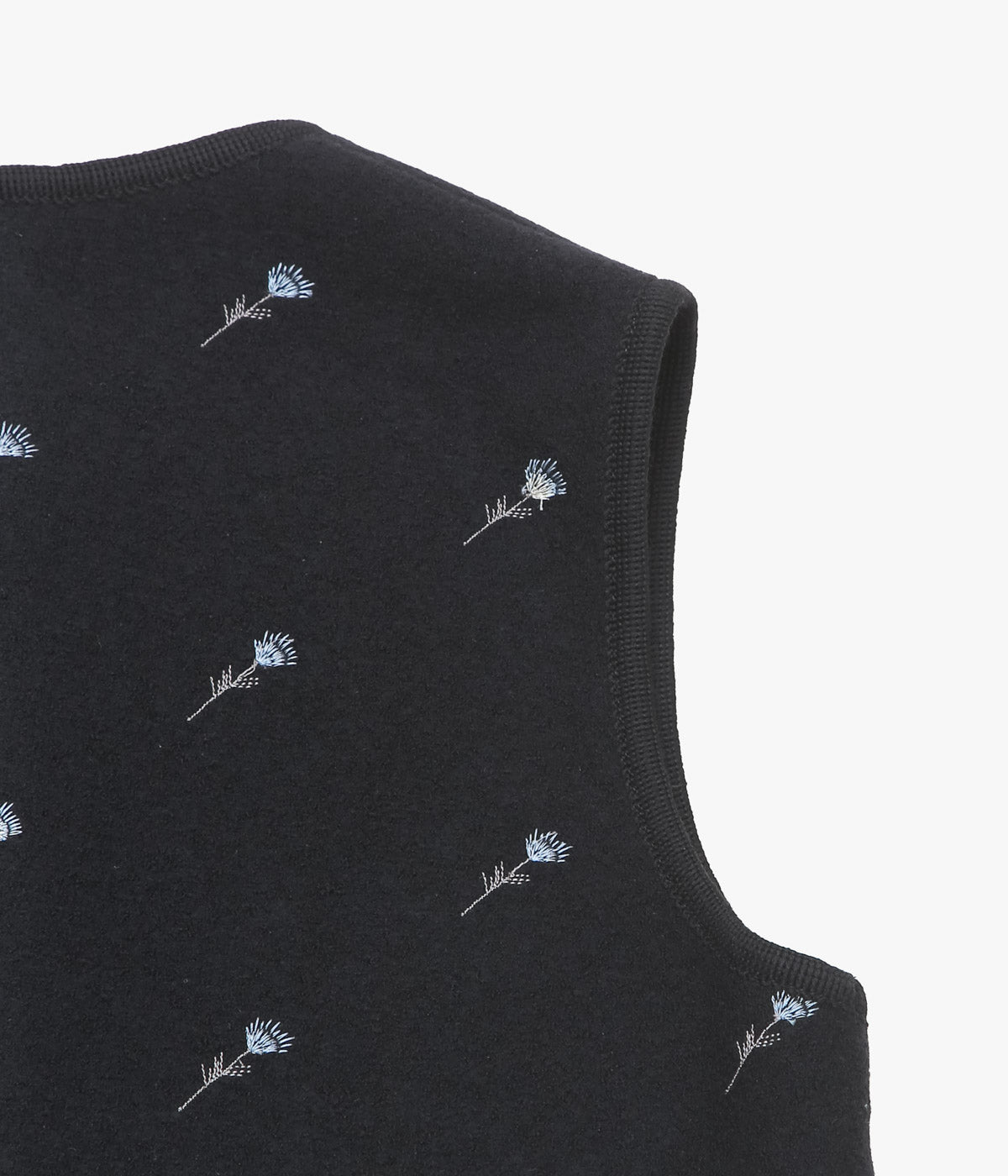 RIER ''WALKER GILET UTILITY'' (BLACK FLOWERS FELTED)