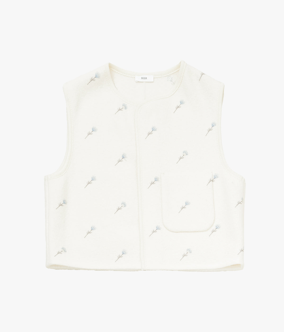 RIER "WALKER GILET UTILITY" (WHITE FLOWERS FELTED)