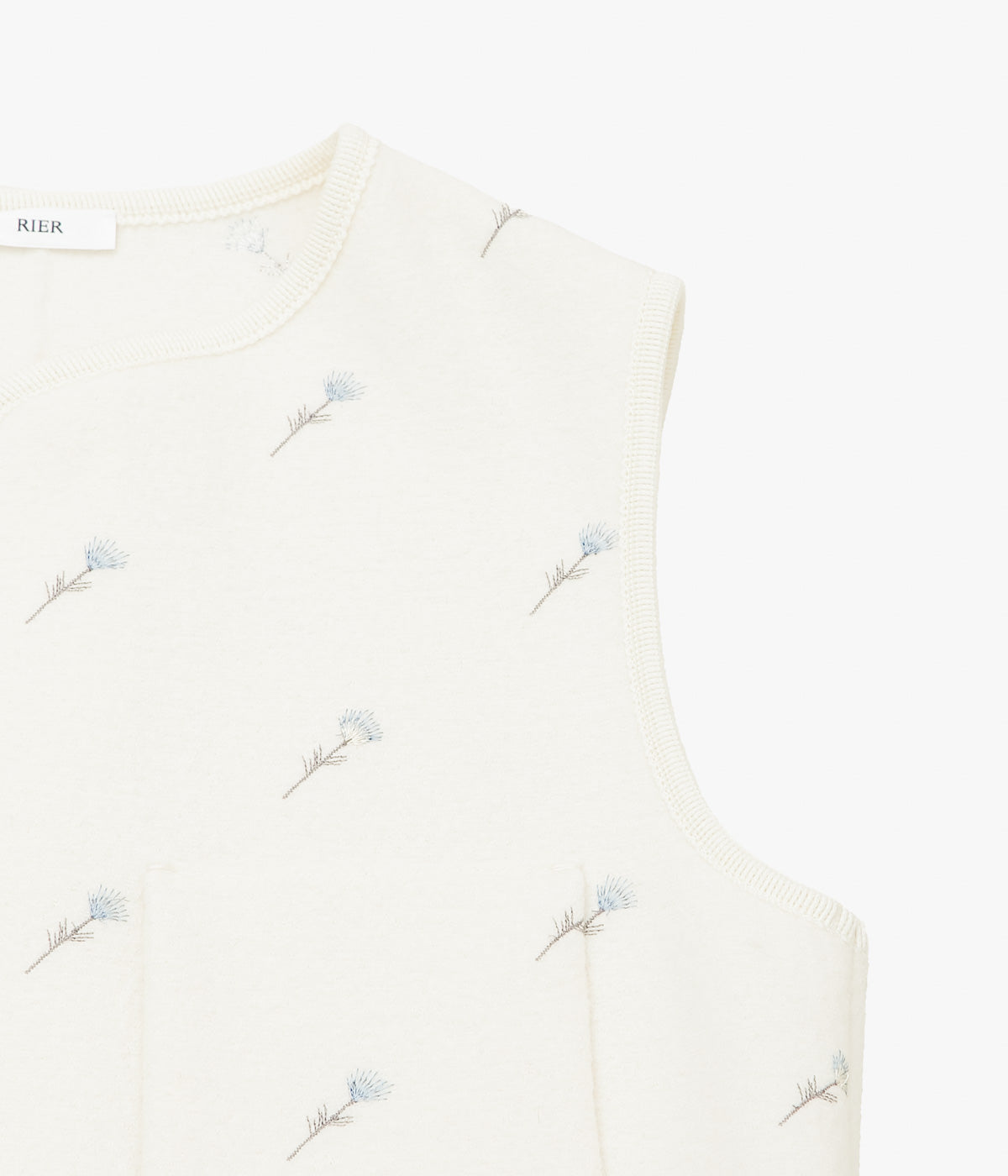 RIER "WALKER GILET UTILITY" (WHITE FLOWERS FELTED)