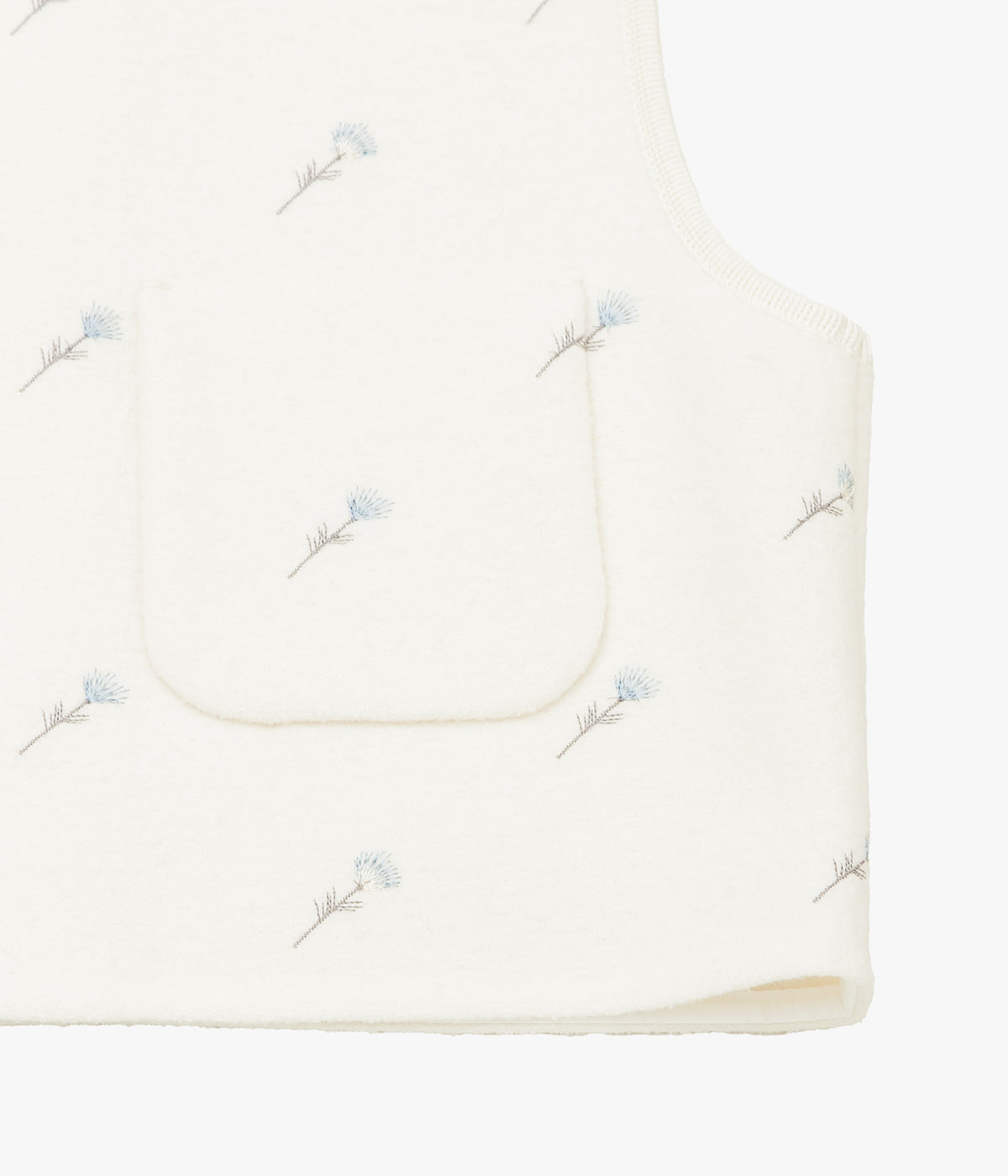 RIER "WALKER GILET UTILITY" (WHITE FLOWERS FELTED)