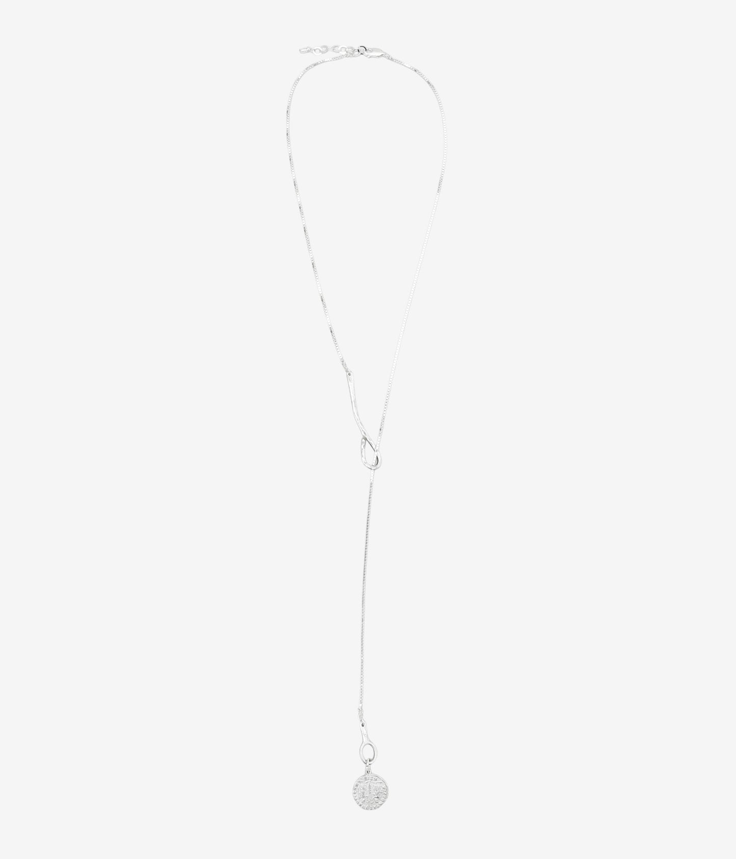 ORNAMENT&CRIME ''Y CHOKER W/ ROMAN COIN'' (STERLING SILVER CHARM SILVER CHAIN)