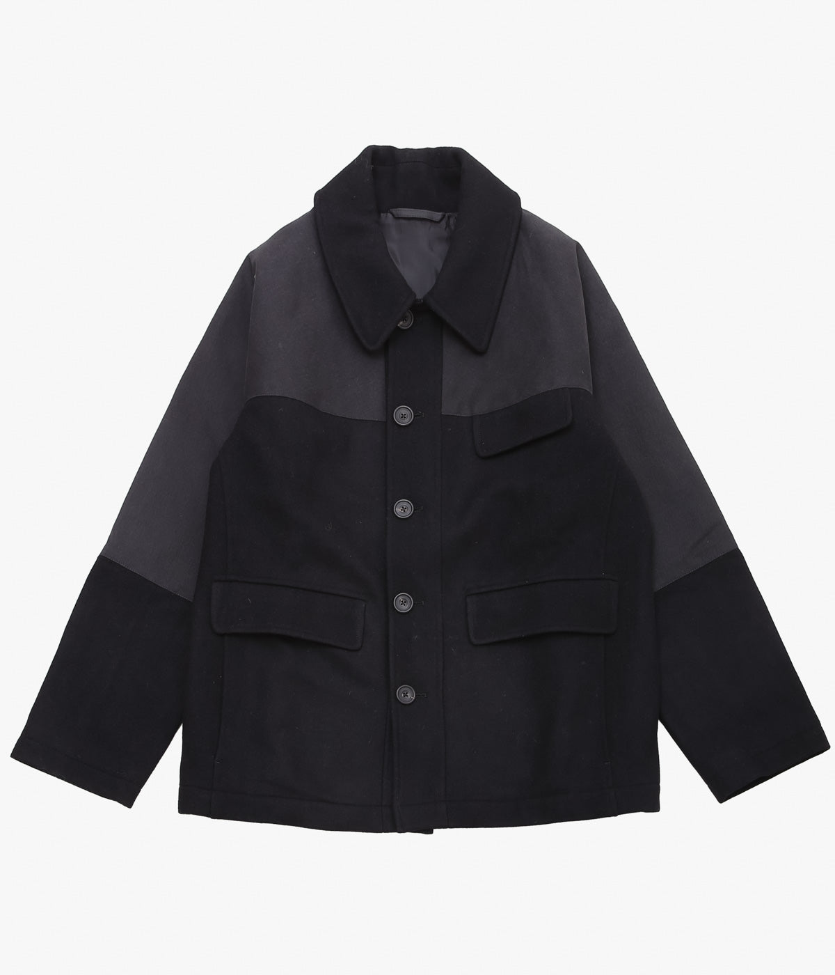 S.E.H KELLY ''DONKEY JACKET｜HEAVY MELTON × SAIL CLOTH COTTON'' (BLACK)