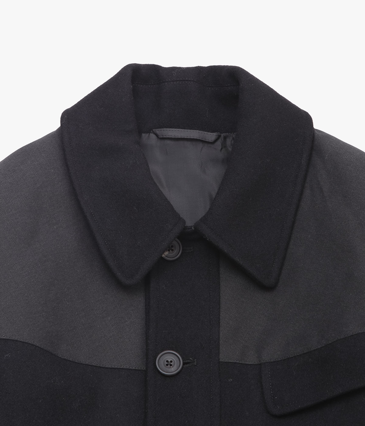 S.E.H KELLY ''DONKEY JACKET｜HEAVY MELTON × SAIL CLOTH COTTON'' (BLACK)