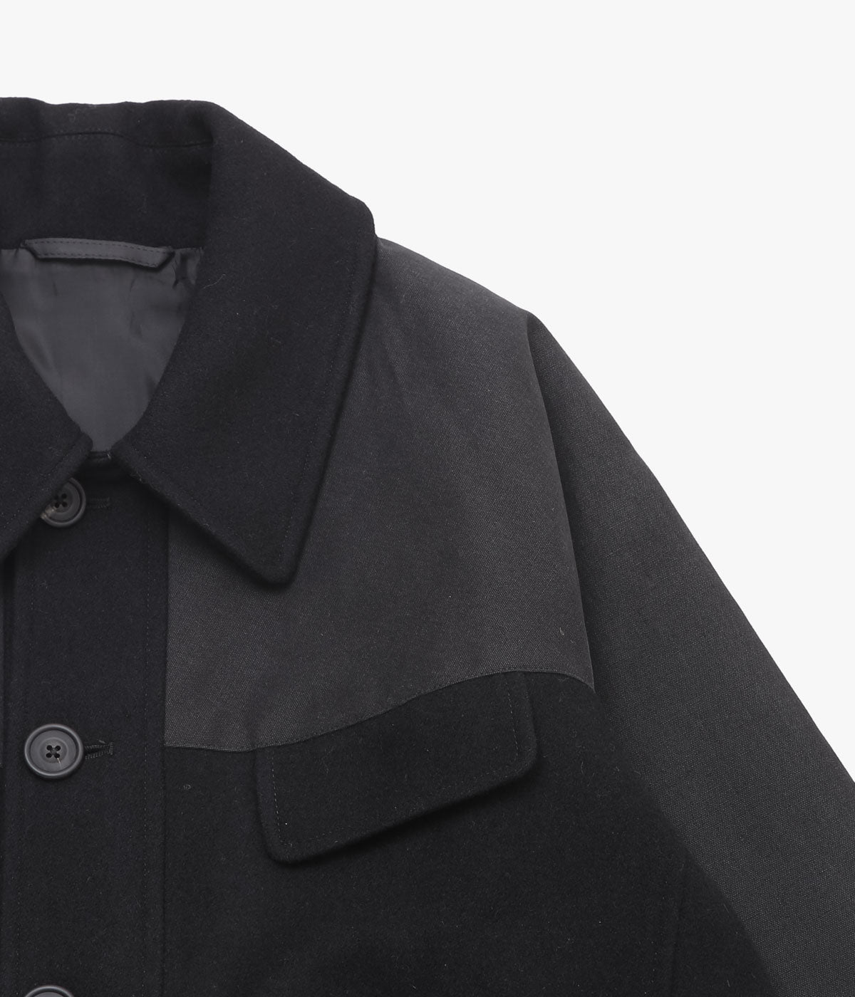 S.E.H KELLY ''DONKEY JACKET｜HEAVY MELTON × SAIL CLOTH COTTON'' (BLACK)