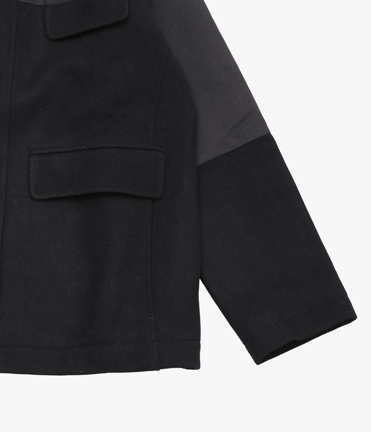 S.E.H KELLY ''DONKEY JACKET｜HEAVY MELTON × SAIL CLOTH COTTON'' (BLACK)
