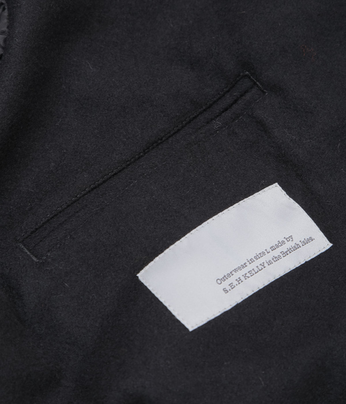S.E.H KELLY ''DONKEY JACKET｜HEAVY MELTON × SAIL CLOTH COTTON'' (BLACK)