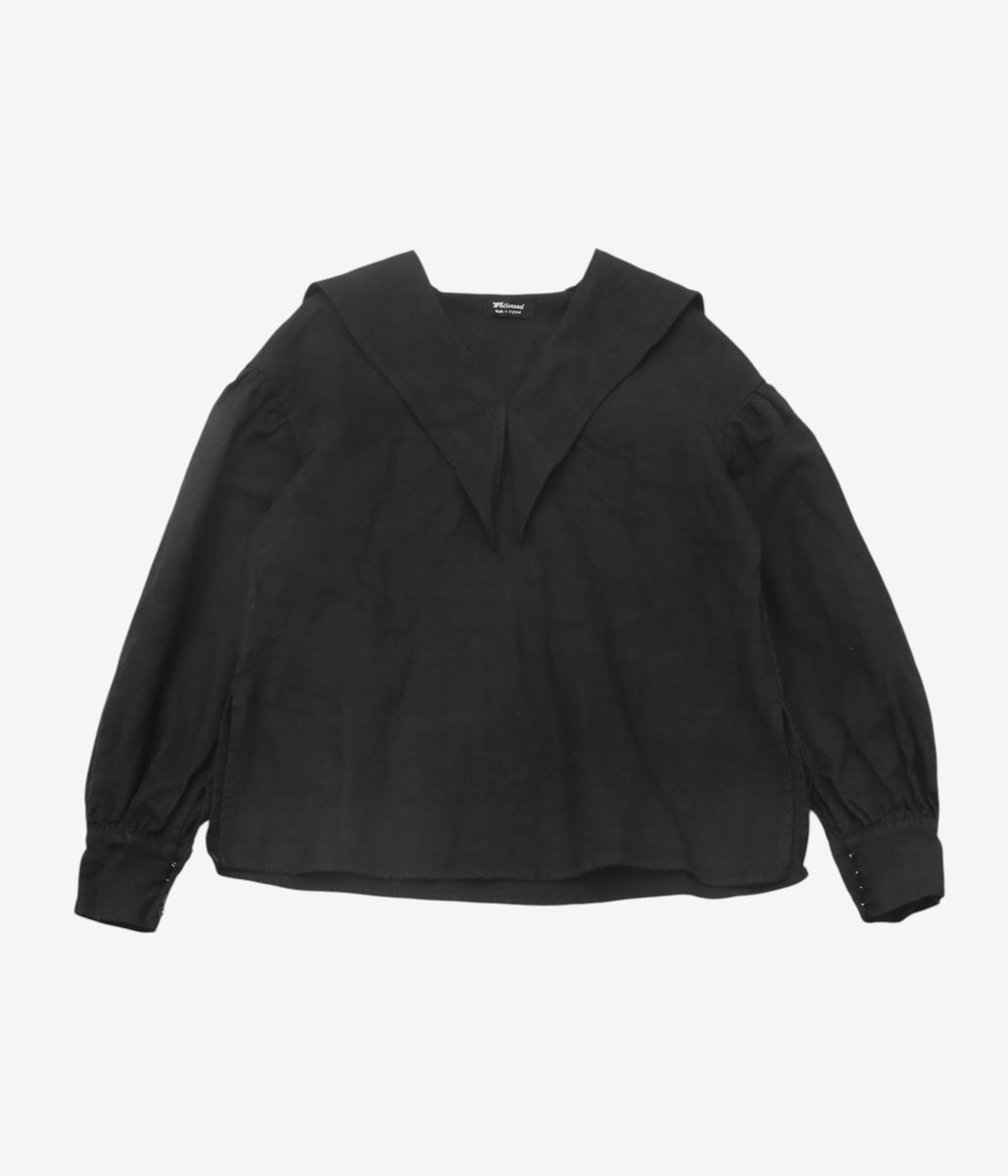 WHITEREAD ''SAILOR COLLAR SHIRT'' (EBONY LINEN)