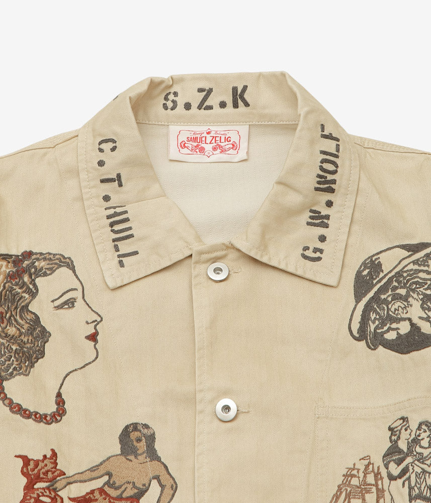 SAMUEL ZELIG ''DUFFLE CHORE JACKET'' (FADED BEIGE)