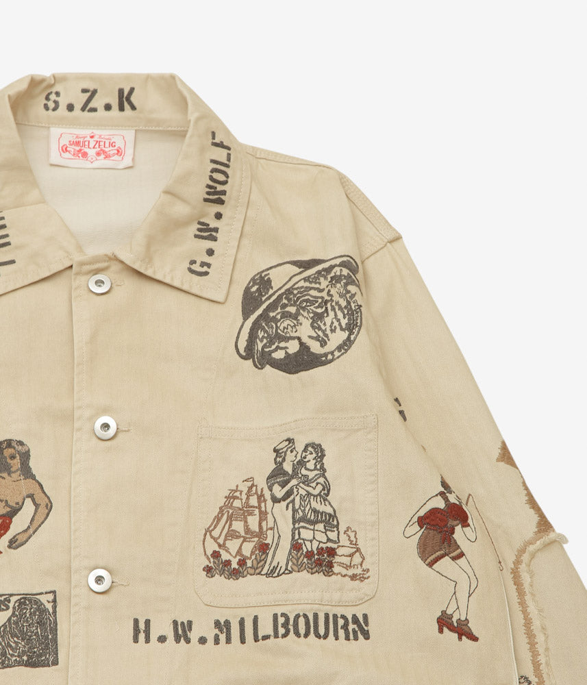 SAMUEL ZELIG ''DUFFLE CHORE JACKET'' (FADED BEIGE)