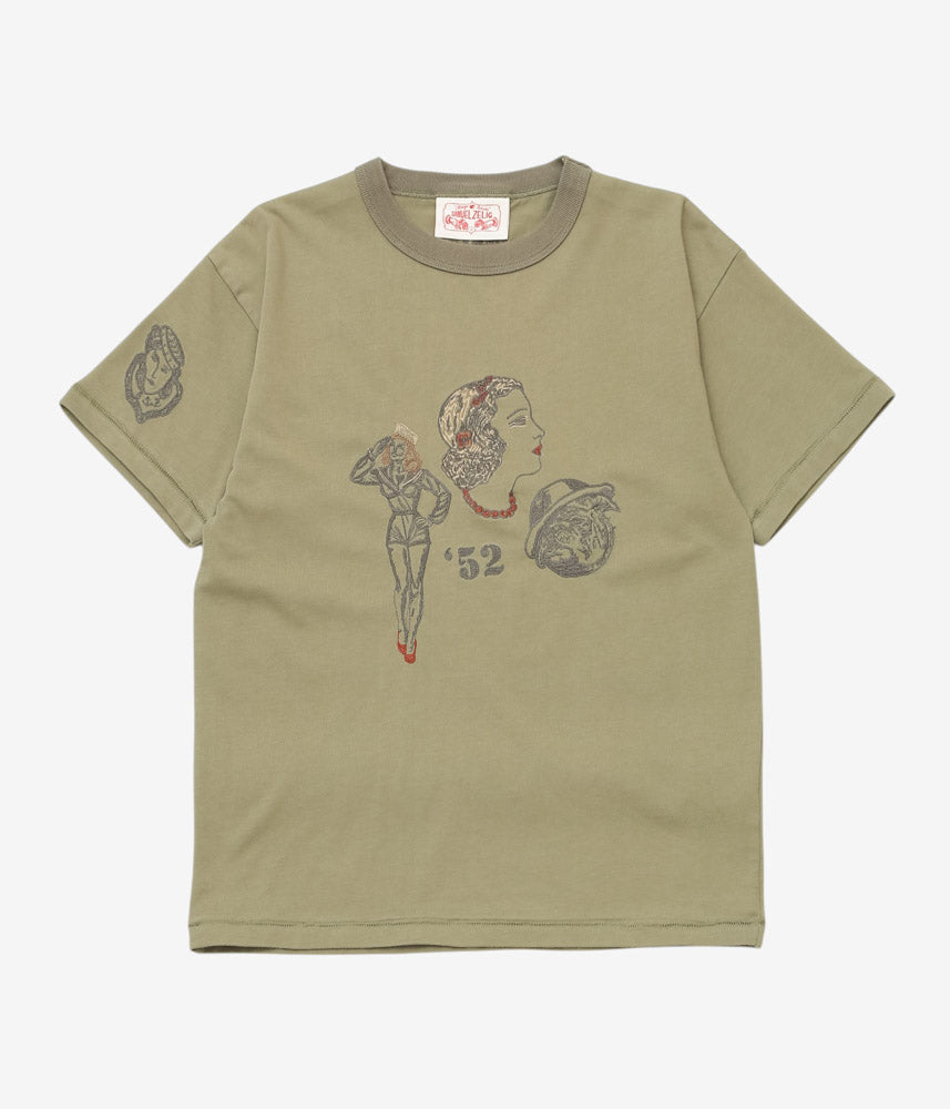 SAMUEL ZELIG ''DUFFLE TEE'' (TWO TONE OLIVE)