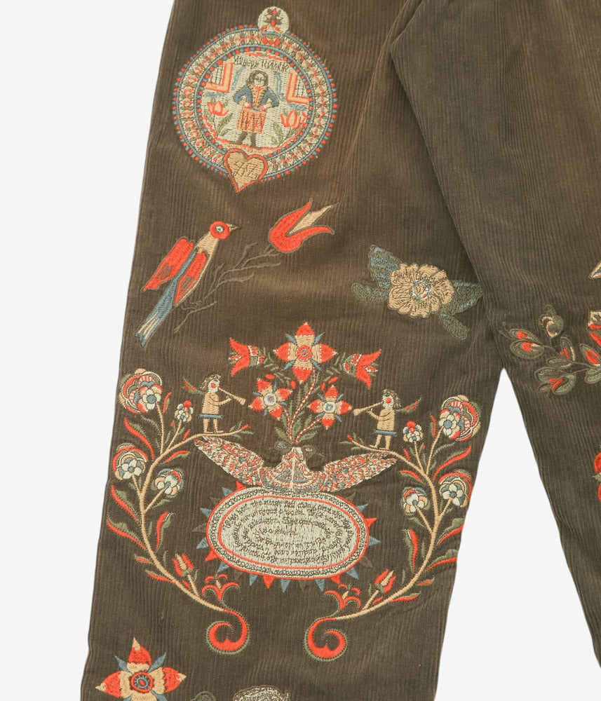 SAMUEL ZELIG ''FOLK PANT'' (OLIVE BROWN)