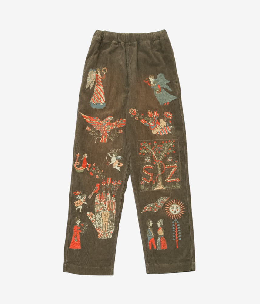 SAMUEL ZELIG ''FOLK PANT'' (OLIVE BROWN)