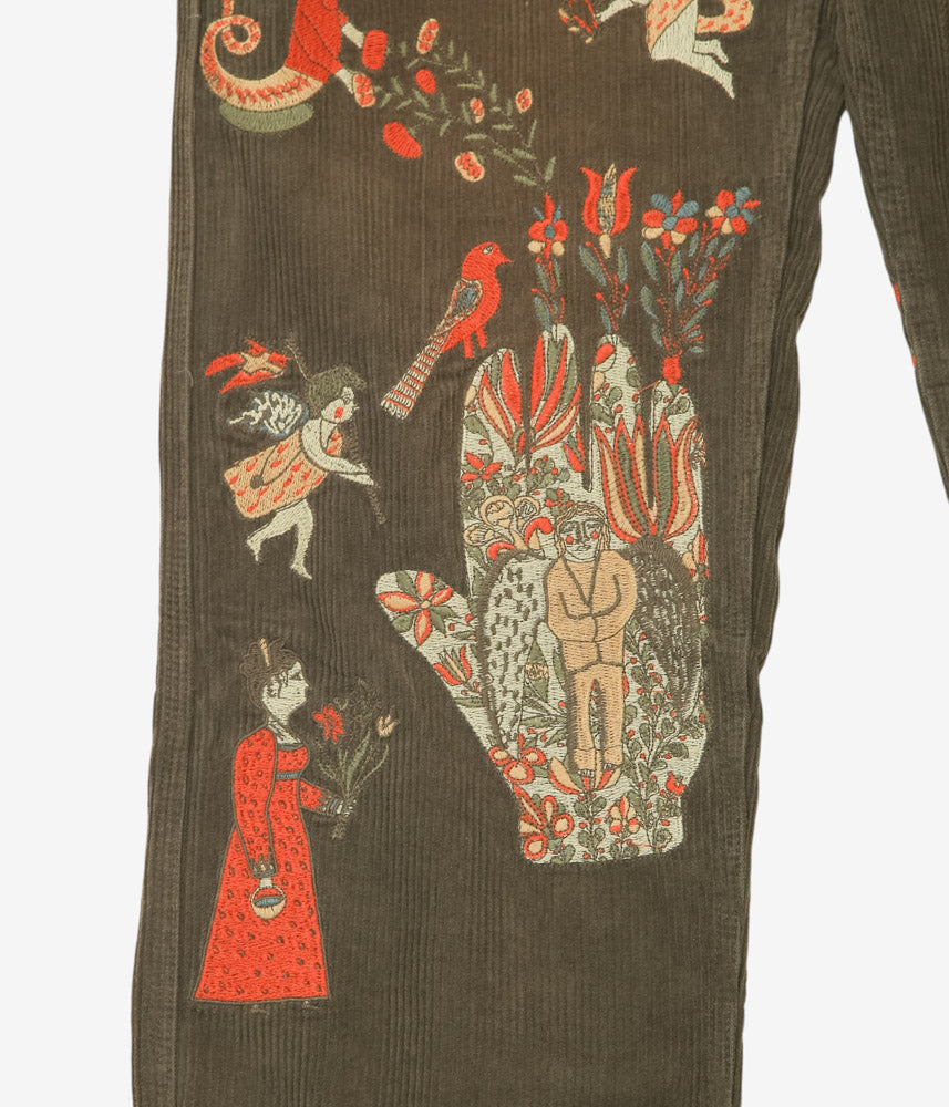 SAMUEL ZELIG ''FOLK PANT'' (OLIVE BROWN)