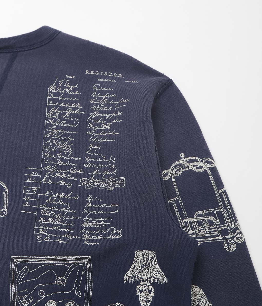 SAMUEL ZELIG ''HOTEL CREWNECK'' (NAVY)