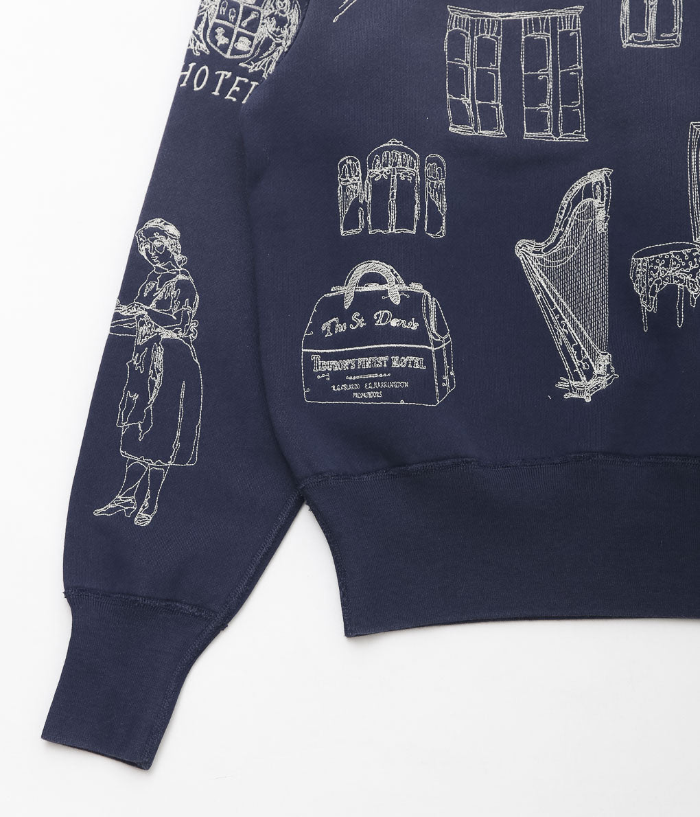 SAMUEL ZELIG ''HOTEL CREWNECK'' (NAVY)