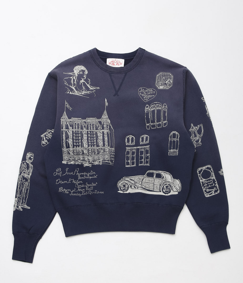 SAMUEL ZELIG ''HOTEL CREWNECK'' (NAVY)