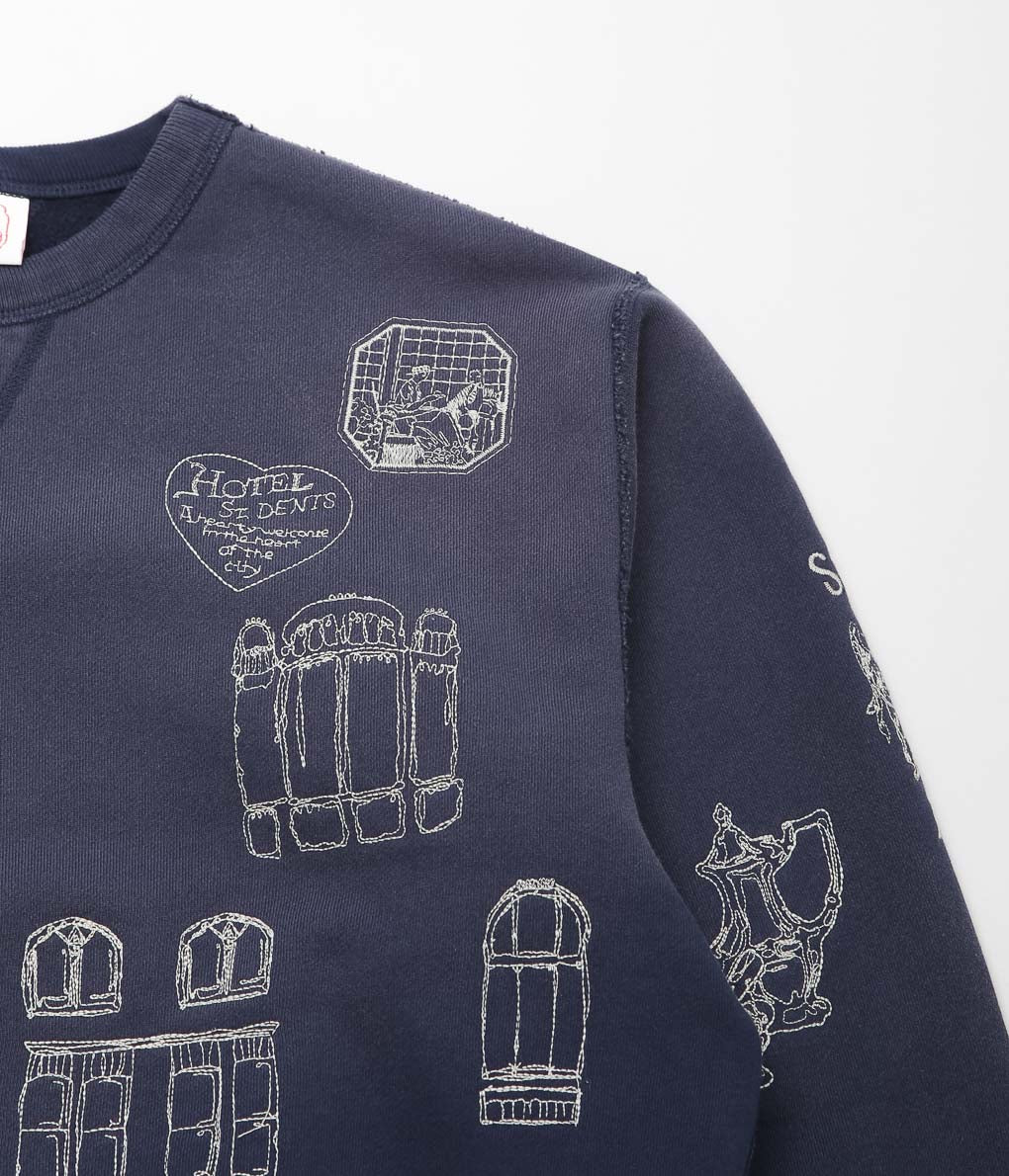 SAMUEL ZELIG ''HOTEL CREWNECK'' (NAVY)