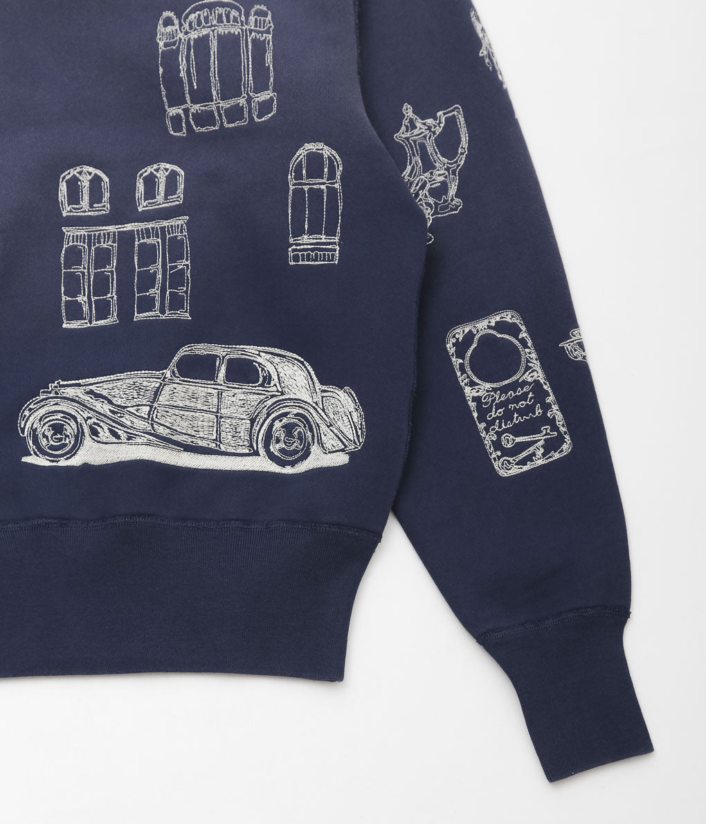 SAMUEL ZELIG ''HOTEL CREWNECK'' (NAVY)