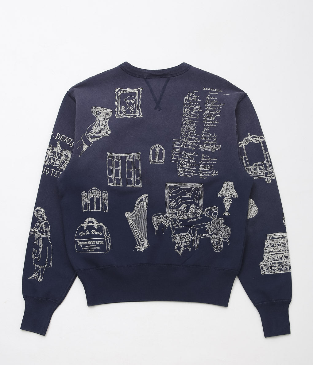 SAMUEL ZELIG ''HOTEL CREWNECK'' (NAVY)