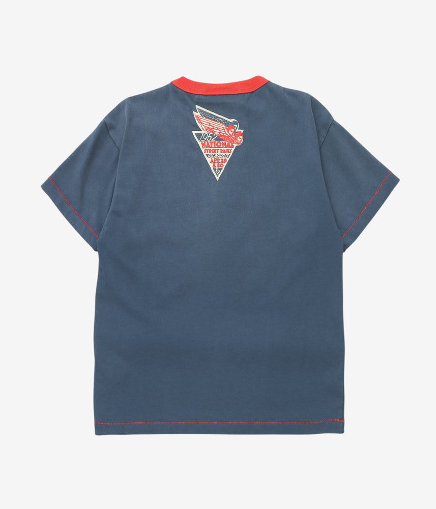 SAMUEL ZELIG ''SERVICE TEE'' (NAVY RED RINGER)