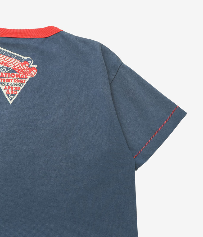 SAMUEL ZELIG ''SERVICE TEE'' (NAVY RED RINGER)