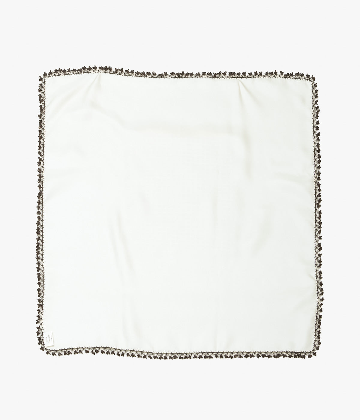 SERA STUDIO "CARRE 60 HAND EMBROIDERED GLASS BEADING II" (OFF WHITE/BROWN BEADS)