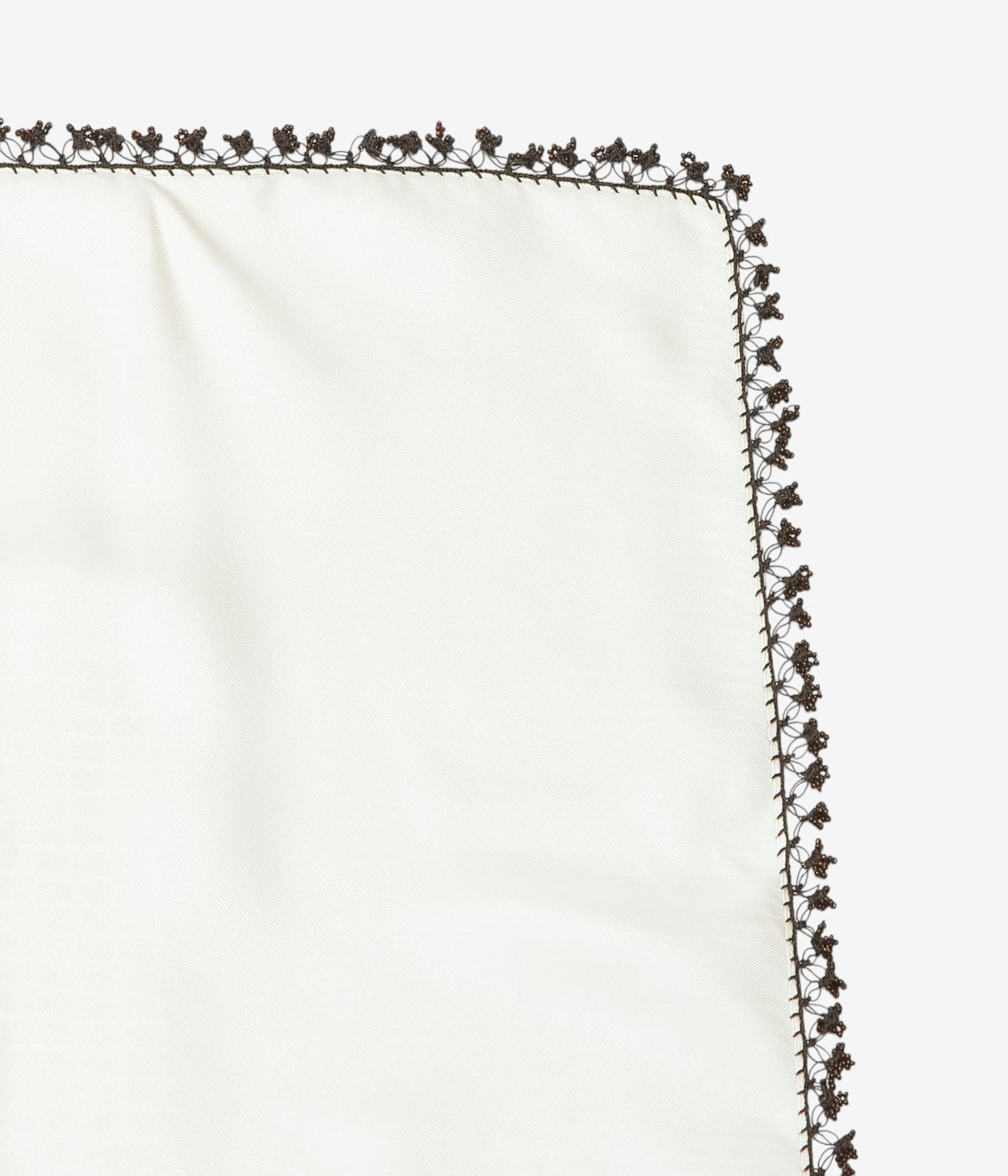 SERA STUDIO "CARRE 60 HAND EMBROIDERED GLASS BEADING II" (OFF WHITE/BROWN BEADS)