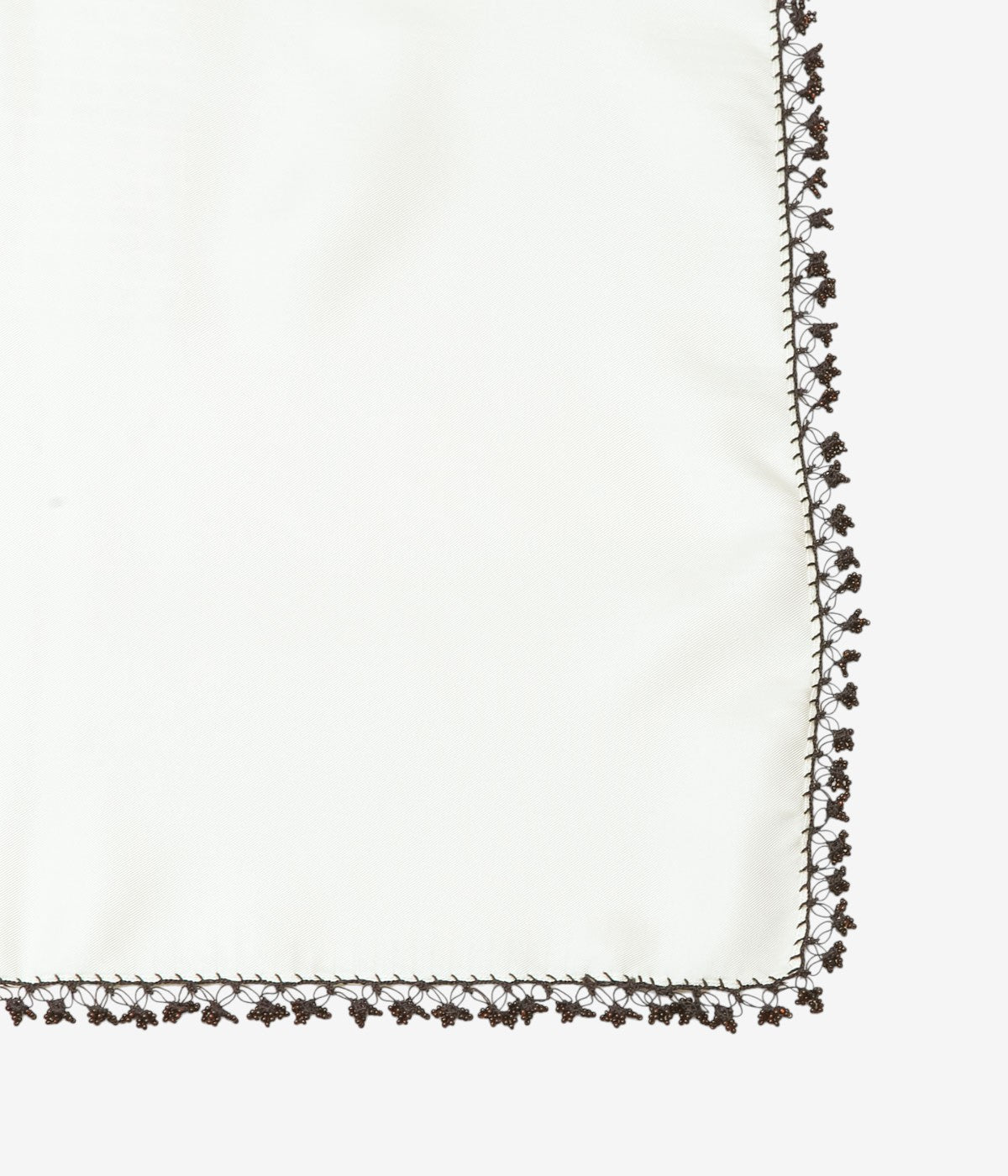 SERA STUDIO "CARRE 60 HAND EMBROIDERED GLASS BEADING II" (OFF WHITE/BROWN BEADS)