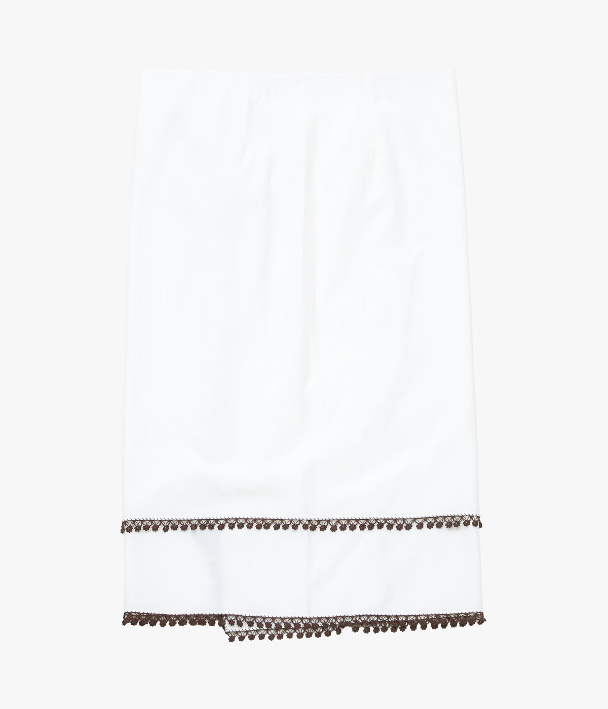 SERA STUDIO "CARRE SKIRT HAND EMBROIDERED OYA EMBROIDERY" (WHITE/BROWN EMBROIDERY)