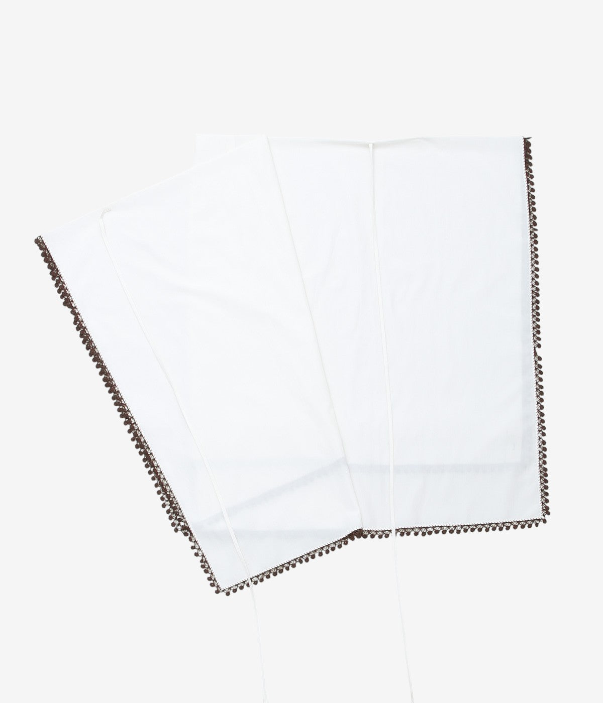 SERA STUDIO "CARRE SKIRT HAND EMBROIDERED OYA EMBROIDERY" (WHITE/BROWN EMBROIDERY)