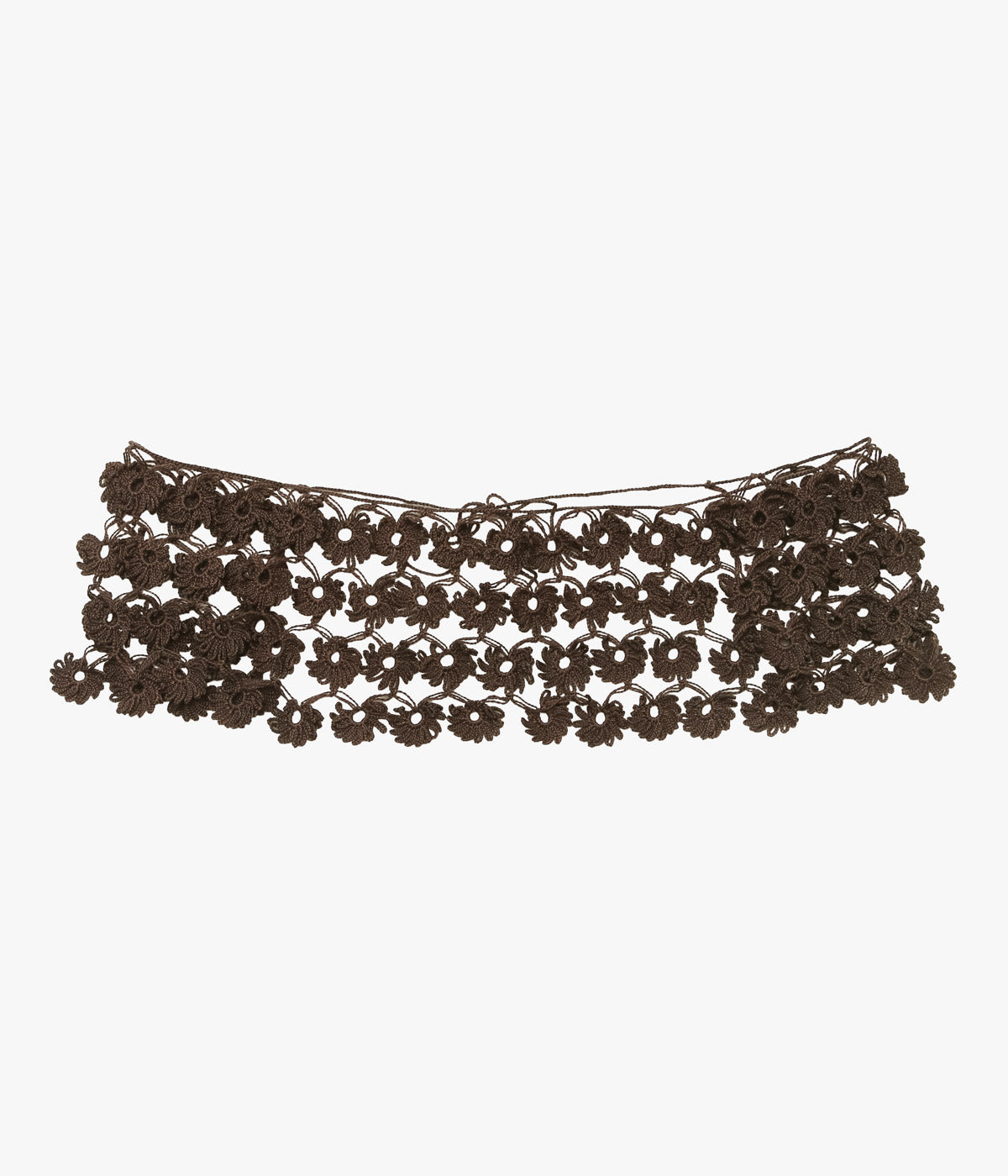 SERA STUDIO "OYA HAND EMBROIDERY BELT W/ LARGE FLOWERS" (BROWN)