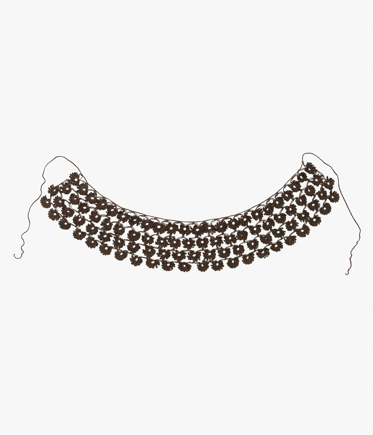 SERA STUDIO "OYA HAND EMBROIDERY BELT W/ LARGE FLOWERS" (BROWN)