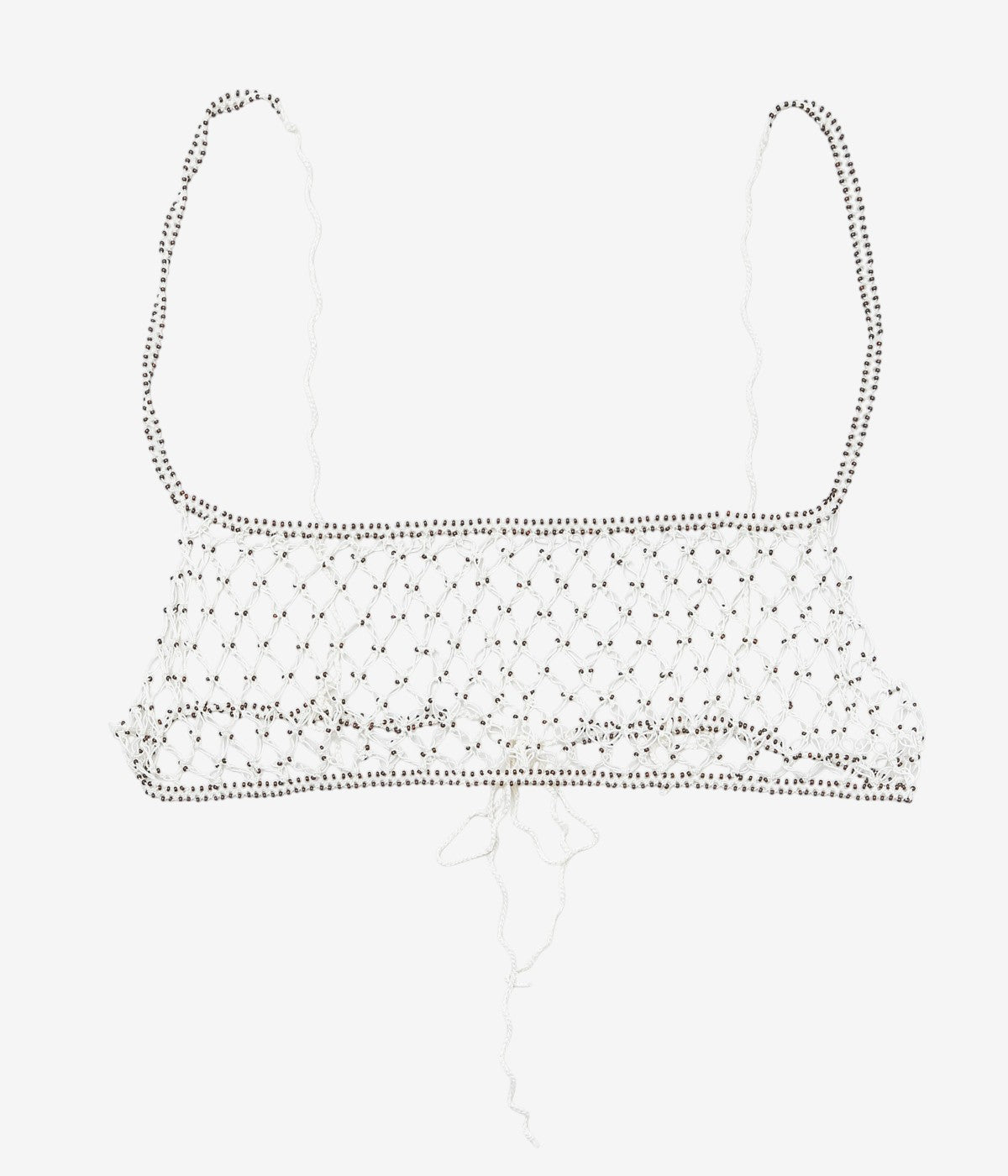 SERA STUDIO ''OYA HAND EMBROIDERY GLASS BEADED BRA'' (OFF WHITE/BROWN BEADS)