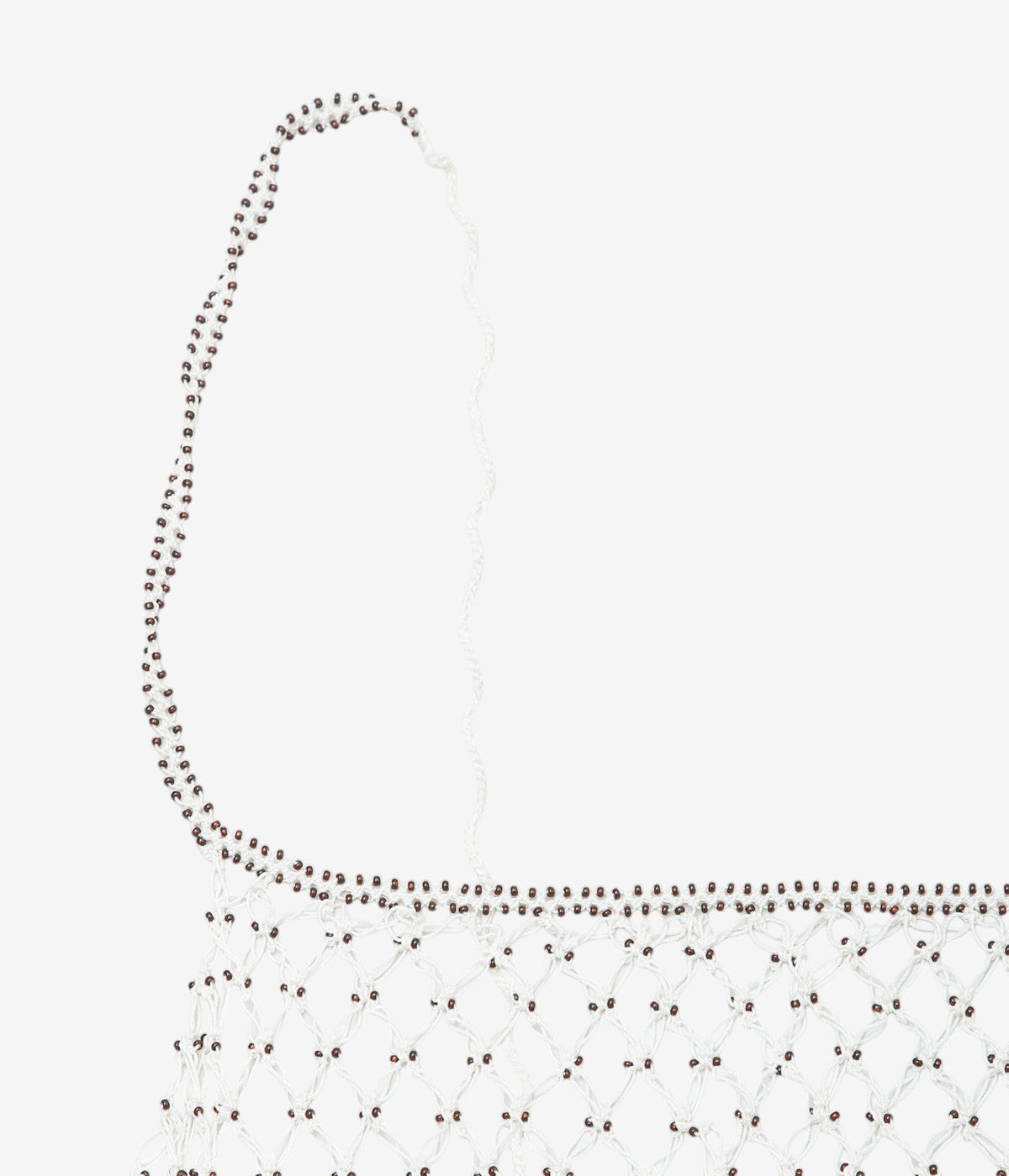 SERA STUDIO ''OYA HAND EMBROIDERY GLASS BEADED BRA'' (OFF WHITE/BROWN BEADS)